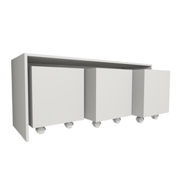 Mesa Organizadora de Brinquedos com 3 Baús 100% Mdf Plancasa Branco Tx - 5