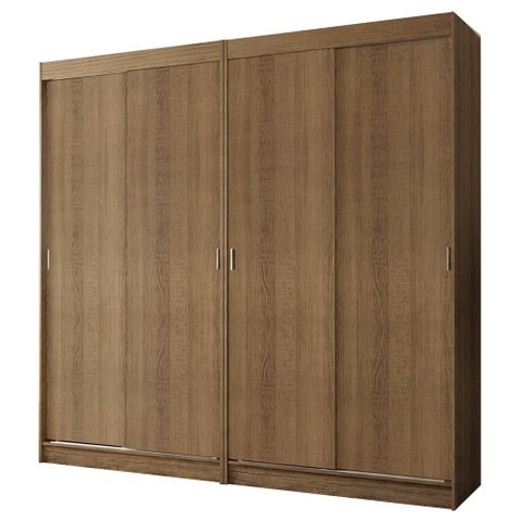 Conjunto 2 Guarda-Roupas 4 Portas de Correr Rustic Tokio Madesa