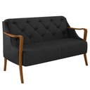 Ver imagem 1 de Poltrona Namoradeira 2 Lugares 135cm Capitonê Lapa M22 PU Preto - Mpozenato