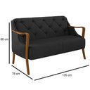 Ver imagem 4 de Poltrona Namoradeira 2 Lugares 135cm Capitonê Lapa M22 PU Preto - Mpozenato