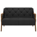 Ver imagem 3 de Poltrona Namoradeira 2 Lugares 135cm Capitonê Lapa M22 PU Preto - Mpozenato