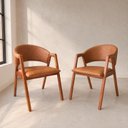 Ver imagem 1 de Conjunto 2 Cadeiras Zara Revestida em Durango Ideal para Recepções e Sala de Jantar