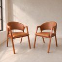 Ver imagem 1 de Conjunto 2 Poltronas Lithi Revestida em Durango Ideal para Recepções & Sala de Jantar