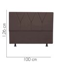 Ver imagem 3 de Cabeceira Estofada Cama Box Solteiro Jade 100cm Courino:marrom