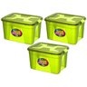 COMBO 3 CAIXAS ORGANIZADORAS EM POLIPROPILENO 20 LITROS VERDE LIMAO UNINJET - 1