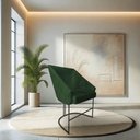 Ver imagem 3 de Kit 4 Poltronas Luxo Alana Suede Base Ferro Preto - Pallazio Cor:Verde