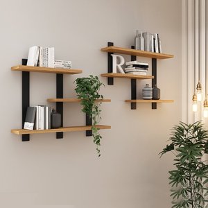 Kit 2 Prateleiras Suspensa para Livros Industrial 100% Mdf