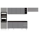 Ver imagem 1 de Armário de Cozinha Modulada 5 Peças Cp16 Balcão Preto-cinza - Lumil
