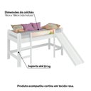Ver imagem 3 de Cama Infantil com Escorregador e Cortina Rosa - Branco
