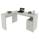 Ver imagem 3 de Mesa para Escritório de Canto 1,36x1,13m 2 Gavetas Várias Cores Me4129 Tecno Mobili - Branco