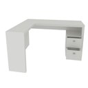 Ver imagem 6 de Mesa para Escritório de Canto 1,36x1,13m 2 Gavetas Várias Cores Me4129 Tecno Mobili - Branco