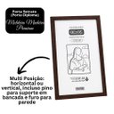 Ver imagem 5 de Porta Diploma A4 20x30 Madeira Marrom Fosco com Acetato Parede ou Mesa Vertical Horizontal - Mundial