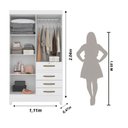 Ver imagem 3 de Guarda Roupa Solteiro 4 portas com espelho 4 gavetas Branco / Rosa / Azul / Lilas Flex Sobral