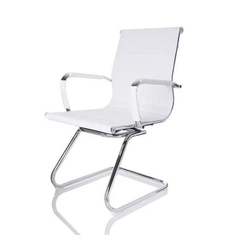 Cadeira Interlocutor Charles Eames Esteirinha Branca