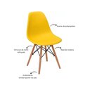 Ver imagem 5 de Cadeira Charles Eames Eiffel Base Madeira Cor Amarelo Moderna Sala Cozinha Escritório Pp-638-01
