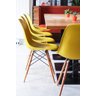 Cadeira Charles Eames Eiffel Base Madeira Cor Amarelo Moderna Sala Cozinha Escritório Pp-638-01 - 9