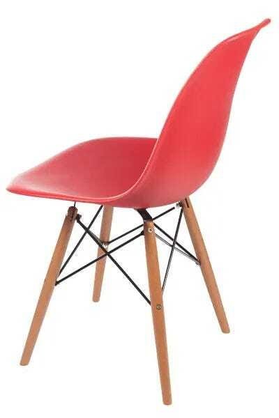 Cadeira Charles Eames Eiffel Base Madeira Vermelho - 3