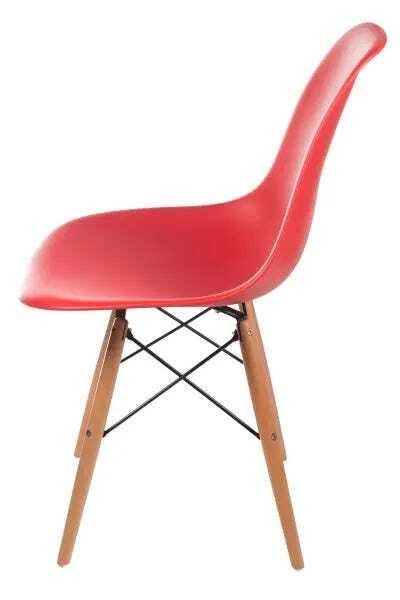 Cadeira Charles Eames Eiffel Base Madeira Vermelho - 2