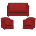 Ver imagem 1 de Kit Namoradeira Decorativa + 2 Poltronas para Sala Manicure Recepção Consultório Mila Suede