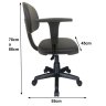 Cadeira Secretária Giratória Com Braços Reguláveis Estofada Preta – 31106 - 2