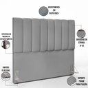 Ver imagem 6 de Kit Cabeceira Cama Box Casal 140cm com Calçadeira Recamier Baú Dália W01 Facto Cinza - Lyam