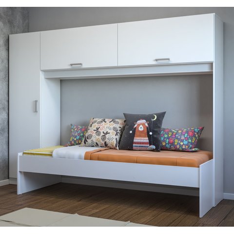 Guarda-roupa Solteiro 3 Portas com Cama Complementar Multimóveis