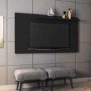 Ver imagem 1 de Painel Para TV Simples Ate 50 polegadas Chanel 1 Prateleira Preto Fosco