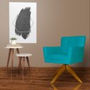 Ver imagem 2 de Poltrona Decorativa Onix Pés Giratório de Madeira Suede Azul Turquesa - DS Estofados