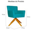 Ver imagem 5 de Poltrona Decorativa Onix Pés Giratório de Madeira Suede Azul Turquesa - DS Estofados