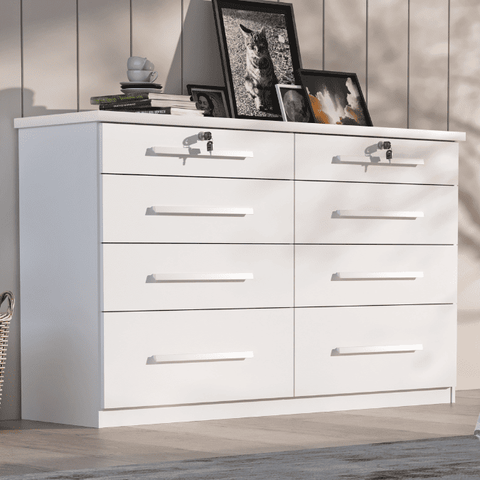 Comoda Tonielque Monza 8 Gavetas com Chave para Quarto