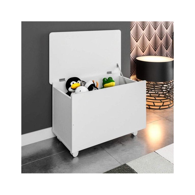 Baú Infantil Brinquedos 67,8cm com Rodízios Ba1080 Meu Fofinho - Branco