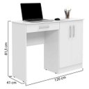 Ver imagem 3 de Escrivaninha Mesa de Computador Sapateira Multiuso com Portas Quarto Escritório Space Branco