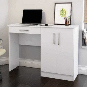 Escrivaninha Mesa de Computador Sapateira Multiuso com Portas Quarto Escritório Space Branco