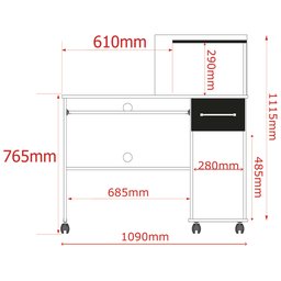 Mesa para Computador com Rodízios Studio Lukaliam Móveis - 2