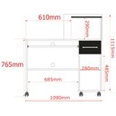 Ver imagem 2 de Mesa para Computador com Rodízios Studio Lukaliam Móveis