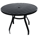 Ver imagem 3 de Conjunto de Mesa Ripada 1,20m + 4 Cadeiras Piscina Jardim Tela Sling Alumínio Preto