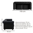 Ver imagem 3 de Sofa 2 Lugares Capitone Acorde 190 cm Pes MDF Courino Tcs 724 Moll