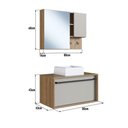 Ver imagem 3 de Conjunto Gabinete para Banheiro com Puxador Toalheiro 1 Gavetão com Cuba Armário de Banheiro com