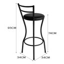 Ver imagem 3 de Banqueta para Cozinha Desing Moderno Siena Preto