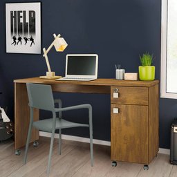 Escrivaninha 1 Gaveta e Rodízios Office Malta - 4