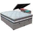 Ver imagem 1 de Cama Box Baú e Colchão Black Graphite Molas Ensacadas King 193x203x27 Anjos: Cinza