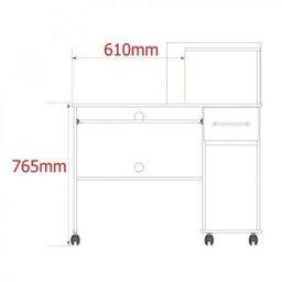 Mesa para Computador com Rodízios Studio Lukaliam Móveis - 2