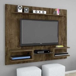 Painel Atlas para Sala Tv 55 Polegadas Suspenso Sala de Estar Madeira Rusticas - 2