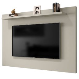 Painel Para Sala TV Ate 50 Polegadas Suspenso 1 Prateleira Flexível Kenzo Off White - 2