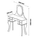 Ver imagem 4 de Penteadeira Camarim Princesa com Espelho e Banqueta Retro Rosa Patrimar