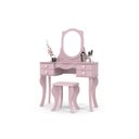 Ver imagem 2 de Penteadeira Camarim Princesa com Espelho e Banqueta Retro Rosa Patrimar