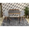 Conjunto de Mesa Dobrável Retrátil 1,40 Preto/Noronha + 2 Cadeiras Eiffel - Cinza - 2