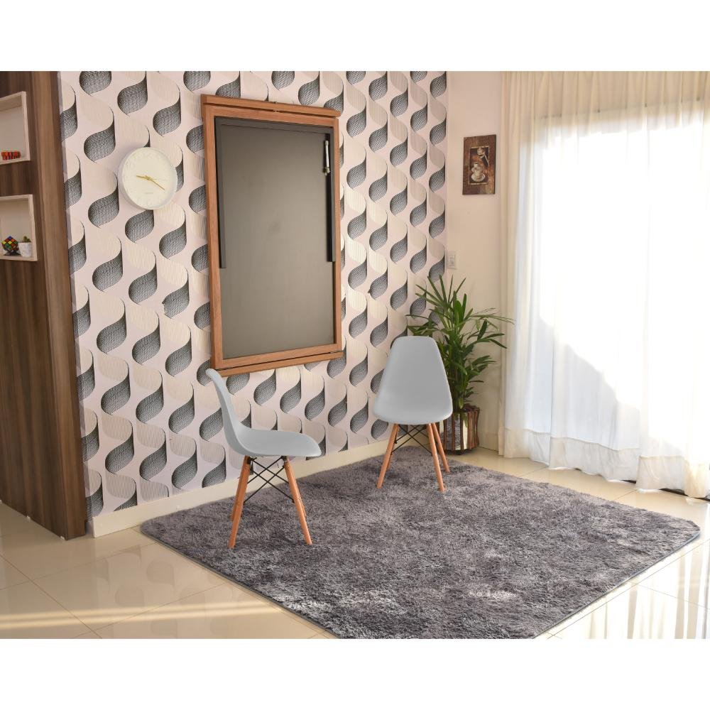 Conjunto de Mesa Dobrável Retrátil 1,40 Preto/Noronha + 2 Cadeiras Eiffel - Cinza - 4
