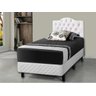 Cabeceira para Cama Box Solteiro Long Estofada Roma Curva 110cm Couro Branco - 1