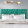 Cabeceira para Cama Box Casal Long Estofada Roma 140cm Suede Azul Turquesa - 1